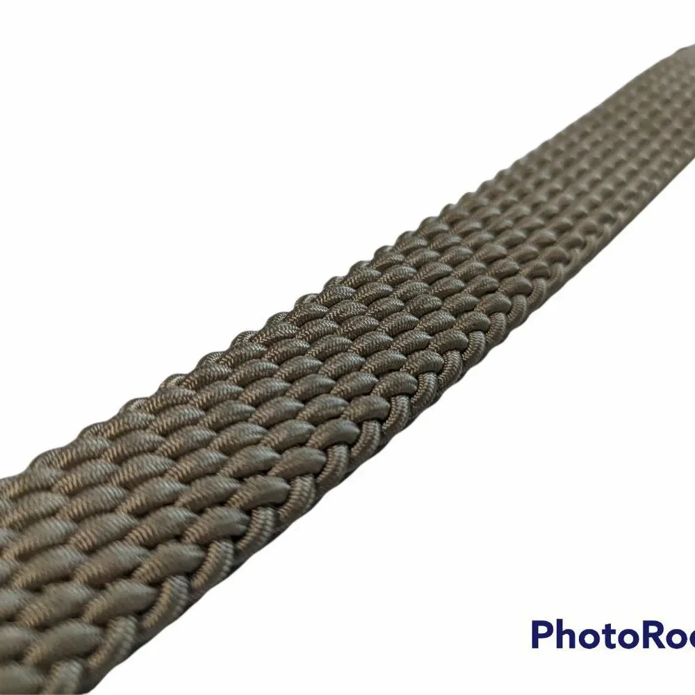 Unisex Brown & Beige Neutral Basketweave Stretch Belt